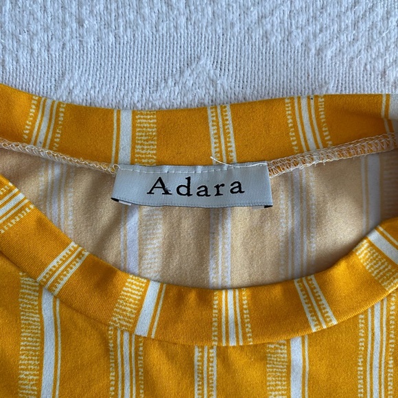 Adara Mustard Yellow Stripe Crop Top - Picture 2 of 6